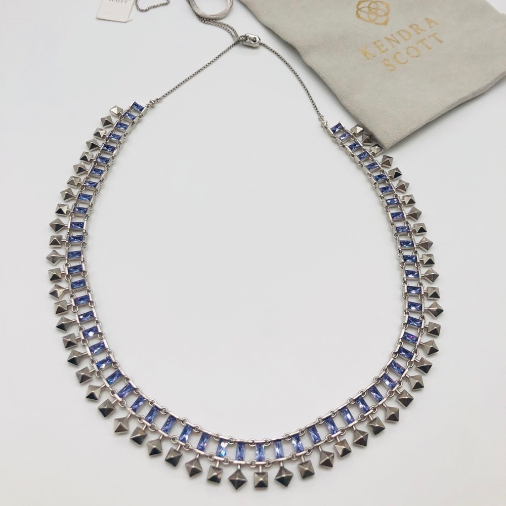 Kendra Scott Silver Lilac Crystal Oscar Necklace​